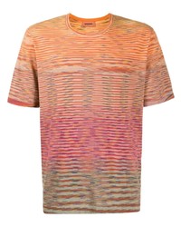 Мужская разноцветная футболка с круглым вырезом в горизонтальную полоску от Missoni