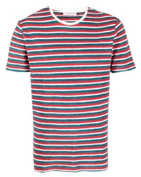 Мужская разноцветная футболка с круглым вырезом в горизонтальную полоску от Orlebar Brown