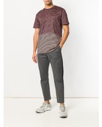 Мужская разноцветная футболка с круглым вырезом в горизонтальную полоску от Lanvin