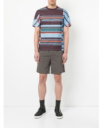Мужская разноцветная футболка с круглым вырезом в горизонтальную полоску от Kolor