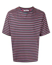 Мужская разноцветная футболка с круглым вырезом в горизонтальную полоску от YMC