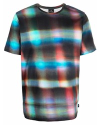 Мужская разноцветная футболка с круглым вырезом в клетку от PS Paul Smith