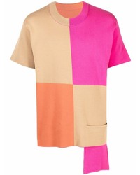 Мужская разноцветная футболка с круглым вырезом в стиле пэчворк от Jacquemus