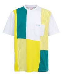 Мужская разноцветная футболка с круглым вырезом в стиле пэчворк от Supreme