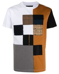 Мужская разноцветная футболка с круглым вырезом в стиле пэчворк от Viktor & Rolf