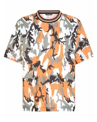 Мужская разноцветная футболка с круглым вырезом с камуфляжным принтом от Dolce & Gabbana