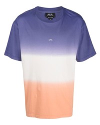 Мужская разноцветная футболка с круглым вырезом с принтом тай-дай от A.P.C.