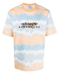 Мужская разноцветная футболка с круглым вырезом с принтом тай-дай от adidas