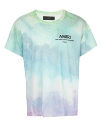 Мужская разноцветная футболка с круглым вырезом с принтом тай-дай от Amiri