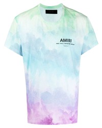 Мужская разноцветная футболка с круглым вырезом с принтом тай-дай от Amiri