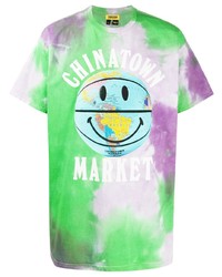 Мужская разноцветная футболка с круглым вырезом с принтом тай-дай от Chinatown Market