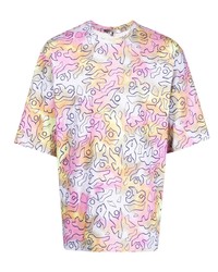 Мужская разноцветная футболка с круглым вырезом с принтом тай-дай от Isabel Marant
