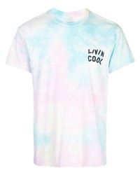 Мужская разноцветная футболка с круглым вырезом с принтом тай-дай от LIVINCOOL