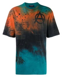 Мужская разноцветная футболка с круглым вырезом с принтом тай-дай от Mauna Kea
