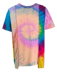Мужская разноцветная футболка с круглым вырезом с принтом тай-дай от Needles