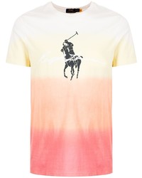 Мужская разноцветная футболка с круглым вырезом с принтом тай-дай от Polo Ralph Lauren