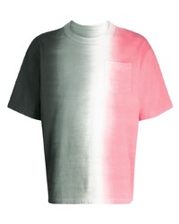 Мужская разноцветная футболка с круглым вырезом с принтом тай-дай от Sacai