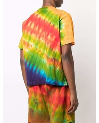 Мужская разноцветная футболка с круглым вырезом с принтом тай-дай от DSQUARED2