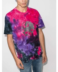 Мужская разноцветная футболка с круглым вырезом с принтом тай-дай от Natasha Zinko