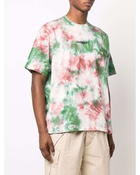 Мужская разноцветная футболка с круглым вырезом с принтом тай-дай от DSQUARED2