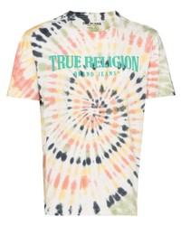 Мужская разноцветная футболка с круглым вырезом с принтом тай-дай от True Religion