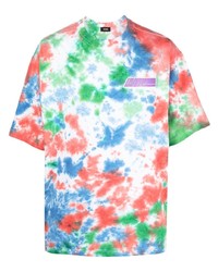 Мужская разноцветная футболка с круглым вырезом с принтом тай-дай от We11done