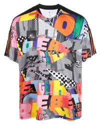 Мужская разноцветная футболка с круглым вырезом с принтом от adidas