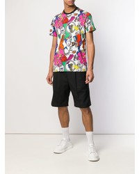 Мужская разноцветная футболка с круглым вырезом с принтом от Versace