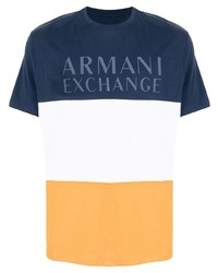 Мужская разноцветная футболка с круглым вырезом с принтом от Armani Exchange