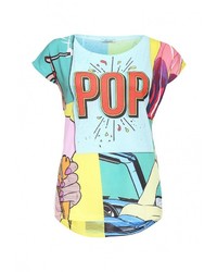 Женская разноцветная футболка с круглым вырезом с принтом от Aurora Firenze