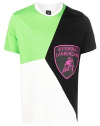 Мужская разноцветная футболка с круглым вырезом с принтом от Automobili Lamborghini