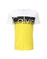 Мужская разноцветная футболка с круглым вырезом с принтом от Calvin Klein Jeans
