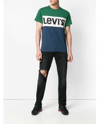 Мужская разноцветная футболка с круглым вырезом с принтом от Levi's