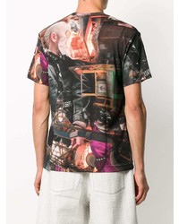 Мужская разноцветная футболка с круглым вырезом с принтом от Comme Des Garcons Homme Plus
