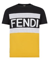Мужская разноцветная футболка с круглым вырезом с принтом от Fendi