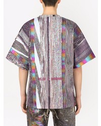 Мужская разноцветная футболка с круглым вырезом с принтом от Dolce & Gabbana