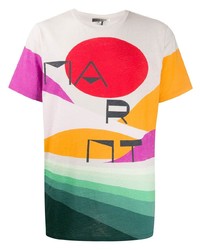 Мужская разноцветная футболка с круглым вырезом с принтом от Isabel Marant