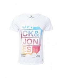 Мужская разноцветная футболка с круглым вырезом с принтом от Jack &amp; Jones