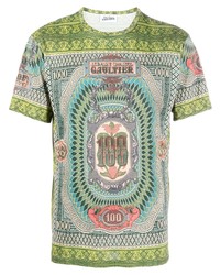 Мужская разноцветная футболка с круглым вырезом с принтом от Jean Paul Gaultier