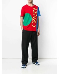 Мужская разноцветная футболка с круглым вырезом с принтом от Kenzo