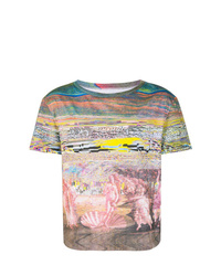 Мужская разноцветная футболка с круглым вырезом с принтом от Maison Margiela