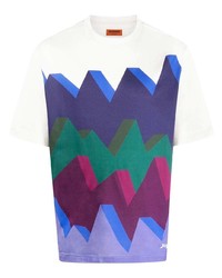 Мужская разноцветная футболка с круглым вырезом с принтом от Missoni