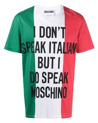 Мужская разноцветная футболка с круглым вырезом с принтом от Moschino