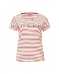 Женская разноцветная футболка с круглым вырезом с принтом от Only