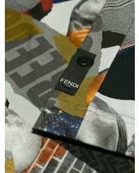 Мужская разноцветная футболка с круглым вырезом с принтом от Fendi