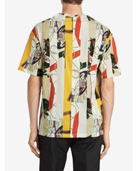 Мужская разноцветная футболка с круглым вырезом с принтом от Burberry