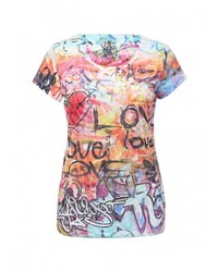 Женская разноцветная футболка с круглым вырезом с принтом от Taya