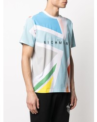 Мужская разноцветная футболка с круглым вырезом с принтом от John Richmond