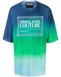 Мужская разноцветная футболка с круглым вырезом с принтом от VERSACE JEANS COUTURE
