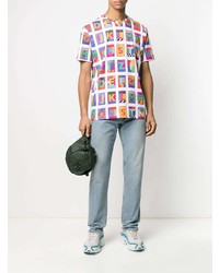 Мужская разноцветная футболка с круглым вырезом с принтом от Iceberg